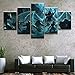 Produktbild CNBHHH Leinwanddrucke 5 Panel Spiel Diablo Reaper Souls Malerei Wandkunst Wohnkultur Poster Moderne Wohnzimmer Bilder (Größe 1) Mit Rahmen