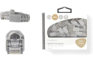 Nedis CCBW89355GY filconnecteur RJ45 Grå - Connecteurs de Fils (RJ45, Grå, Cat6, U/UTP (UTP), 10 pixlar, Ampoule)