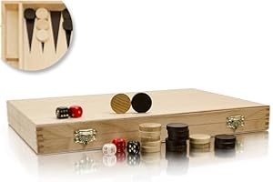 Master of Chess Classic Backgammon Jeu de Plateau en Bois en Cassette de hêtre (35 x 46)