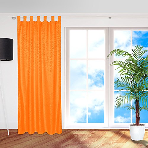 TecTake Blickdichter Vorhang Gardine mit Schlaufen 245x137cm orange - 2