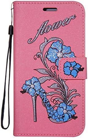 Nokia 6 Case , Nokia 6 Case Leather, Nokia 6 Cover, COZY HUT High heels Patterned PU Leather Stand Function Protective Cases Covers with Card Slot Holder Wallet Book Design Folio Magnetic Flip Stand Feature With Detachable Hand Strap for Nokia 6 - Pink high heels