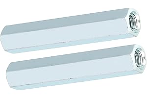 VOBOR Hanger Bolts M8 Connecting Rods Long Rod Nut - Coupling Nuts, M8 x 66 Hex Nut Hex Sleeve Spacer Thread Rod Connector (Pack of 2)