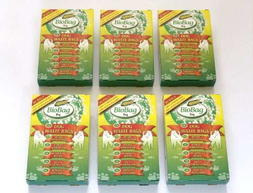 300 BioBag Dog Waste Poop Bags (6 pack) - 100% Biodegradable & Compostable - FREE Delivery
