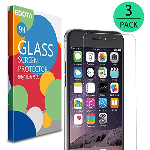 [Lot de 3] Verre Trempé iPhone 7 / 6 / 6S, Edota Film Protection en Verre trempé écran Protecteur Vitre pour iPhone 6 / 6S / 7 Anti Rayures 