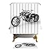 Produktbild Antart Harley-Davidson Motor Duschvorhang 180x180cm und passende Matte Set - Mildewproof wasserdichtes Polyester-Gewebe - Digitaldruck - mit 12 Haken Zubehör Badezimmer - Cool Style