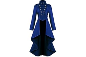 NUSGEAR Moda Chaqueta Mujer Medieval Steampunk Gótico Abrigo de Otoño Tops Retro Vestido Manga Larga Chaqueta de Botón Outwear Tops Camiseta Chaqueta Halloween Talla Grande vpass
