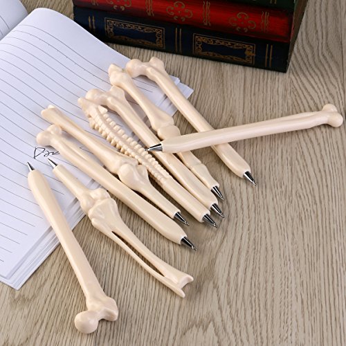FENICAL 10pcs Neuheit Knochen Design Ballpiont Kugelschreiber mit schwarzer Tinte, für Künstler, Schule, Büro - 6