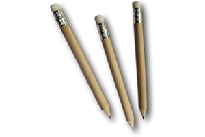 ImpocoWeb 50 Matite MINI in legno naturale grafite HB (50 pezzi) con gommino colore naturale