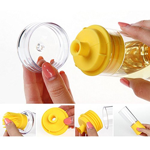 Nikgic Silikonpinsel Ölpinsel mit öl flasche Hitzebeständig Öl Flasche Bürste Grillbürste Backpinsel Kochen Backen BBQ Werkzeuge Ölpinsel - 5