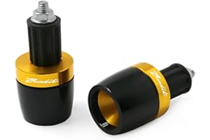 LOTFI 7/8" Poignées de Guidon extrémités Guidon contrepoids Bouchon Bouchon Curseur adapté for Suzuki GSF 250 600 600S 650 650S 650N 1250 Bandit 650S (Size : Gold)