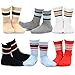 TeeHee (Naartjie) Kids Boys Basic Cotton Crew Socks 6 Pair Pack (6-8 Years, Sport Rib Stripe)