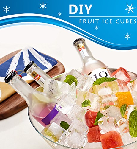Joyoldelf Eis Würfel Behälter Eiswürfelform aus Silikon – Premium Food Grade Silikon Eisbehälter Formen, 1,3 Zoll Eiswürfelform – (3 Stück) – Schwarz - 6