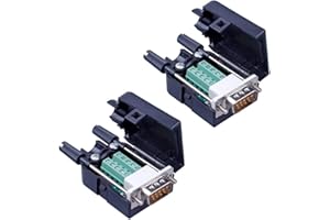 PENGLIN 2PCS DB9 Connecteur mâle sans Soudure, Adaptateur série DB9 Port série RS232 D-SUB à 9 Broches avec boîtier