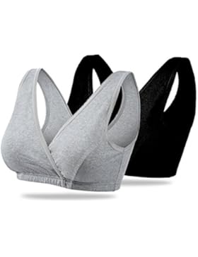 KOOYOL Damen Bio-Baumwolle Schlaf Schwangerschafst Still BHs