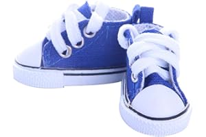 Aeromdale Doll Canvas Shoes Solid Color 5cm Shoes for 14.5 Inch Doll 1/6 Doll Girls Toy Gift - Blue A - 1 Pair