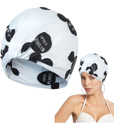 Bonnet De Bain Turban Pour Femme - Doublure PVC étanche - Fermeture Réglable - Taille Unique