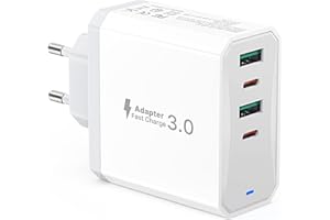 TUPNEUF USB C Ladegerät, 4 Port USBC Stecker 50W Schnellladegerät Mehrfach mit PD 25W und QC 18W, für iPhone 15 Pro Max 14 Plus 13 12 11 SE XR XS 8, Samsung, Handy Adapter Ladeadapter Netzteil Ladestecker