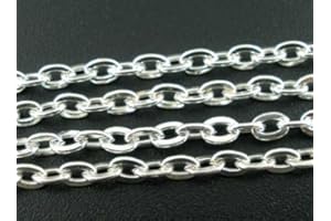 Julz Beads 5M Cable Link Jewellery Making Chain Silver Plated Link Size 4mm x 3mm J02753C