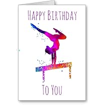 Personalised Birthday Card Gymnastics Girl Gymnast Gym Niece Daughter Sister | UK