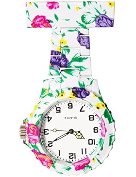 Ellemka JCM-2102 - Klassische Schwesternuhr Clip Anstecken FOB Kittel Krankenschwester Pflege-r Quarz Puls-Uhr...