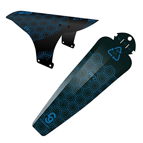 Ride Guard Unisex Front and Rear Mudguard Set, Blue (Blue/Black), One Size