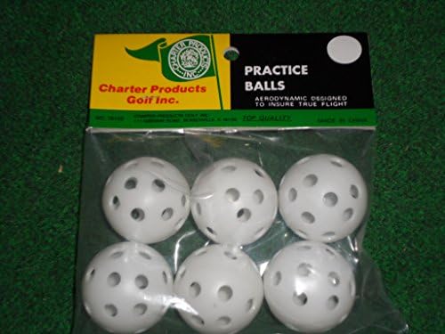 Charter Deluxe Golf Practice balls 6 ct Hollow Wiffle Type NEW