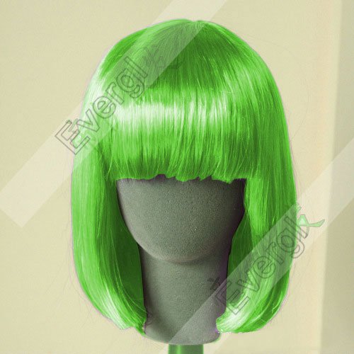 New Fashionable BOB style Short Party Wig Wigs 12 colors (green) New Fashionable BOB style Short Party Wig Wigs 12 colors (green)