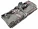 Grey Pink Embroidered Floral Silk Make Up Bag/ Wrap /Jewellery Roll