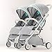 Produktbild Deichsel Design Doppel-Kinderwagen, abnehmbare Doppel-Kinderwagen Faltbare Doppel-Kinderwagen, Carport regendicht, EIN Fuß Doppelbremse (Farbe : Mint Green)
