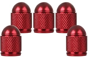 ‎SENZEAL SENZEAL 5 Stück Ventilkappen Auto Bullet Typ Universal Reifenventilkappen Aluminium Autoreifen Ventilkappen Ventilschutzkappen für Auto Fahrrad Motorräder LKW SUV Rot