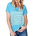 Produktbild UFACE Promotionen KurzäRmliges Top Mit Kurzen äRmeln FüR Damen Frauen Sommer Kurzarm Striped Patchwork Casual Bluse T-Shirts (M, Blau)