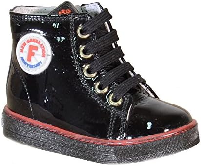 Falcotto Girl's Sports Shoes Black Leather Paul - Black, 4.5K