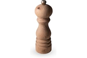 PEUGEOT - Salzmühle Paris Nature 18 cm - Klassische Mahlgradeinstellung - Aus recyceltem Holz mit PEFC-Siegel - Französiches Know-How - Naturfarben