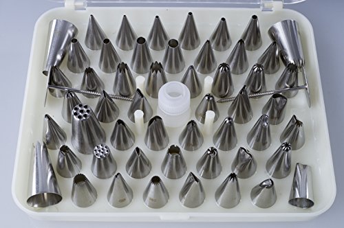 52 tlg Spritztüllen Edelstahl Garniertülle Tüllen Blumennagel Set Torte Deko - 2