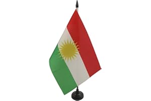AZ FLAG - Tischflagge Kurdistan - 21x14 cm - Kurden Tischfahne 14 x 21 Cm - Flaggen