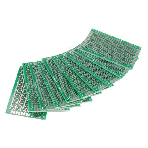 Preisvergleich Produktbild Vktech 10Stk. 4x6cm Lochrasterplatte Lochrasterplatine Leiterplatte Streifenraster Platine PCB Board