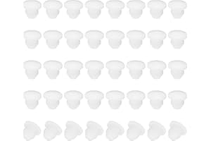 PATIKIL 4.5mm Diamètre Bouchon de Trou en Silicone, 40 Pcs Capuchon Protection Rond à Encliquetage pour Bouton Meuble pour 4.5mm Trou pour Trou Cylindre Cloison d'Étanchéité, Blanc