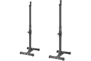 ALLINLIFE Soporte Barra Pesas,Rack Musculación Soporte Sentadillas,Estante de Sentadillas Ajustables en 12 Alturas,Fabricado en Acero Soporte Barra Pesas,Levantamiento Gimnasio en Casa Max 200 KG
