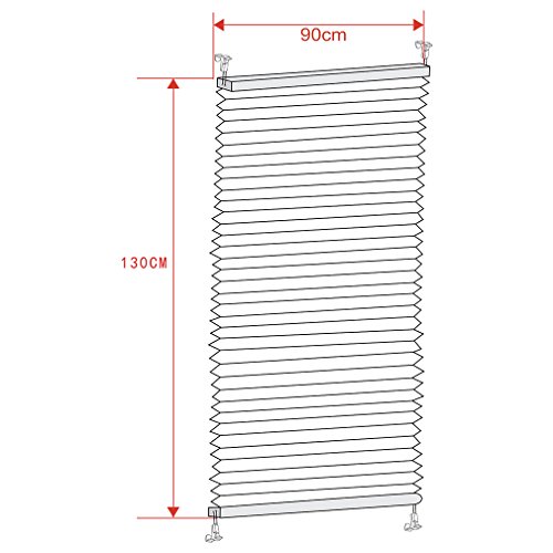 SHINY HOME® Jalousien Plissee mit Gardinenstange Klemmträger Vorhang Single Elegant Sonnenschutzrollo für Fenster Tür ohne Bohren Fensterrollo Gardinen Weiß 90x130cm - 4