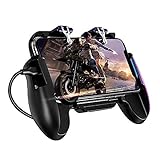 【GAMEPAD / TRIGGERS】 Gamepad está diseñado ergonómicamente para una mejor visualización y manejo, lo que le permite jugar en su teléfono por mucho tiempo sin forzar sus manos y muñecas. El alto disparador a la sensibilidad de la pantalla mejorará tu experiencia de juego. El funcionamiento simultáneo de 4 dedos mejora la tasa de victorias.