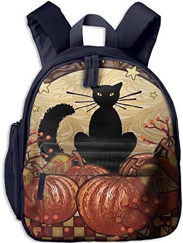 Cutebag Black Cat And Pumpkin Happy Halloween Girls / Boys Backpack Kids Bag Childeren School Rucksack