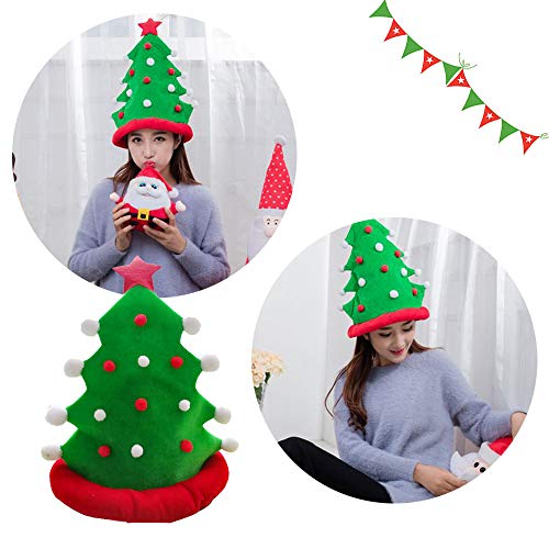Preisvergleich Produktbild Gaddrt Weihnachtsmütze Weihnachtsbaum-lustige Partyhüte Weihnachtshüte Plüsch-Kostüm, Outfit Neuheit Spielzeug