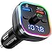 Price comparison product image VicTsing FM Transmitter for Car, Bluetooth 5.0 Car Radio Audio Adapter with QC3.0 Quick Charge & 6 RGB Colorful Light, MP3 Player Car Charger Support Hands-free Calling, USB Drive, TF Card,Black