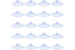 LJFEA 20 Piezas Ventosas Ø 3.5cm,Ventosas para cristal,Ventosas parasol coche,Ventosas Transparentes,Ventosas furgoneta camper,Ventosas de Plástico,para Baño,Armario,Ventana