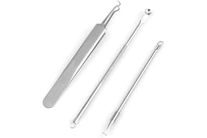 ‎BEAUTY GLAZED 3 Stück Edelstahl Akne-Extraktor Entfernen Werkzeug Gesicht Hautpflege Mitesser Pickel Entferner Comedone Extraktor Akne Nadel Kit Nadeln Akne Pickel Makel Behandlungen Werkzeuge