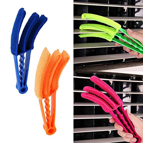 Limpiador de persianas Extra?ble Lavable a Mano de Tela de Microfibra Plumero de Ventana para Limpieza h?MEDA o en seco de Listones Triple Venetian Blind Cleaner