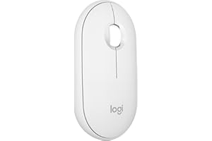 ‎LOGITECH Logitech Pebble 2 M350s Smukła mysz bezprzewodowa Bluetooth, przenośna, lekka, konfigurowalne przyciski, ciche kliknięcia, łatwe przełączanie dla systemów Windows, iPadOS, Android, Chrome OS, Biały