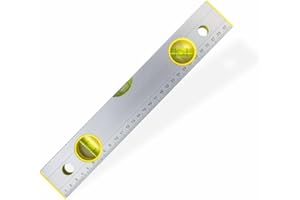 MA NASIR Spirit Level 230mm 12 Inch with 3 Bubble Vials 45° 90° 180° Mini Torpedo Level for DIY Construction Caravan Motorhome Campervan and Picture Hanging