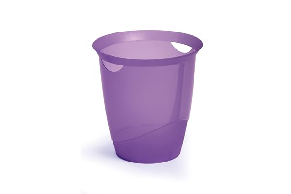 Durable 1701710992 Trend Corbeille à Papier Bureau Poignées Intégrées Plastique Violet Translucide 16 Litres Hauteur 33cm