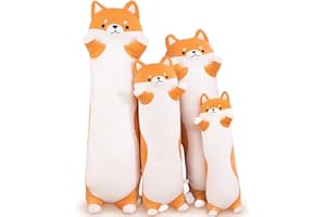 SNOWOLF Shibainu Lange Plüsch Kissen Nette gefüllte Tier Spielzeug Plüsch Weiche Umarmung Körper Kissen Geschenk für Kinder und Familie (Shibainu, 110cm)